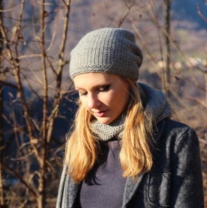 Beanie grigio Wool&Co.