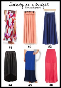 Cocoshopper - trendy on a budget - maxi skirts Cocoshopper - trendy on a budget - maxi skirts