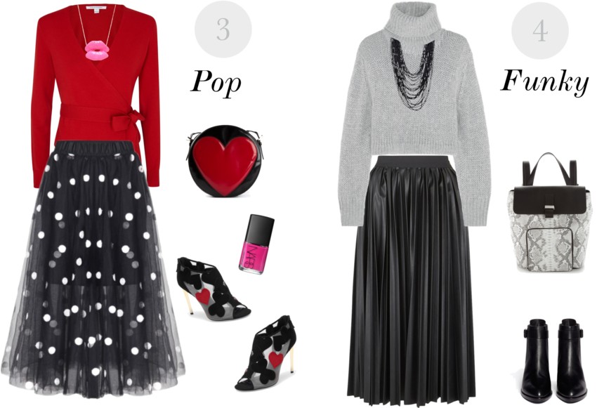 How to wear a flared midi skirt
