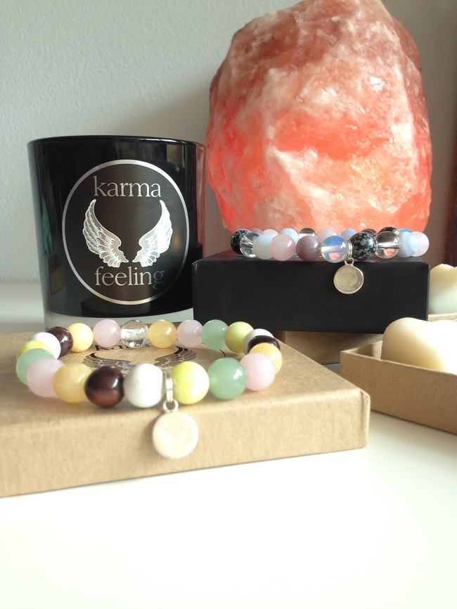karma feeling crystal healing bracelets and candles (3)
